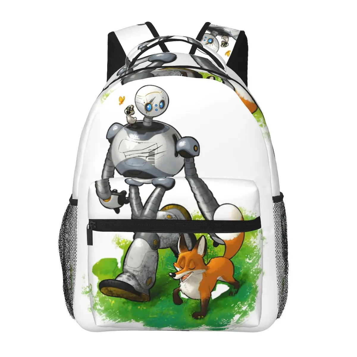 Ask Me And New Friends The Wild Robot Backpacks Boys Girls Bookbag Students School Bags Cartoon Travel Rucksack Shoulder Bag