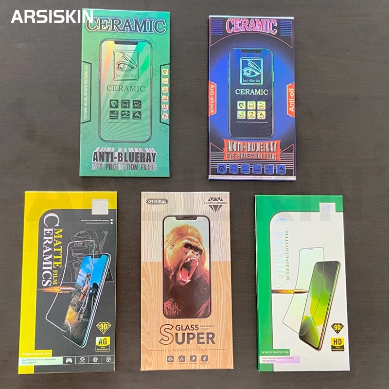 

50 шт. универсальных защитных пленок для экрана в трехмерной картонной коробке для керамической пленки 9D с защитой от синего излучения и функцией конфиденциальности