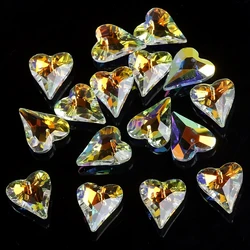 5Pcs 27mm Crystal Austria Heart Cut Pendants Loose Rhinestone Charms Glass Jewelry Gems Beads for DIY Earings Jewelry Making