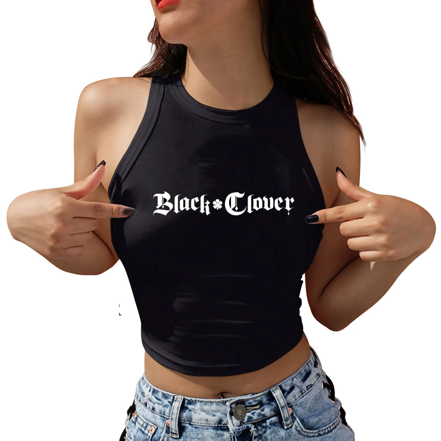 Japanese Anime Black Clover Printed Women Crop Top Streetwear Sleeveless Summer Camisole Harajuku Female Casual Y2K Tank Tops