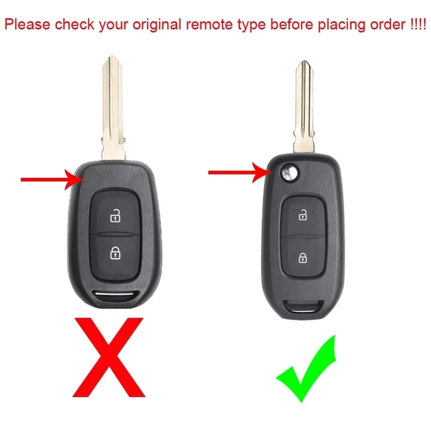 XNRKEY 2 Button Flip Remote Key Shell for Renault Dacia Logan 2 Logan II 2018 2019 2020 Smart Key Fob Cover Case