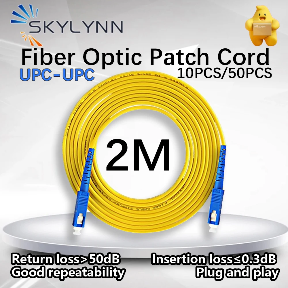 

2M SC UPC Fiber Optical Patch Cable Singlemode Simplex SMF 9/125μm Single Mode Bend Insensitive 3.0mm Fiber Optic Cord