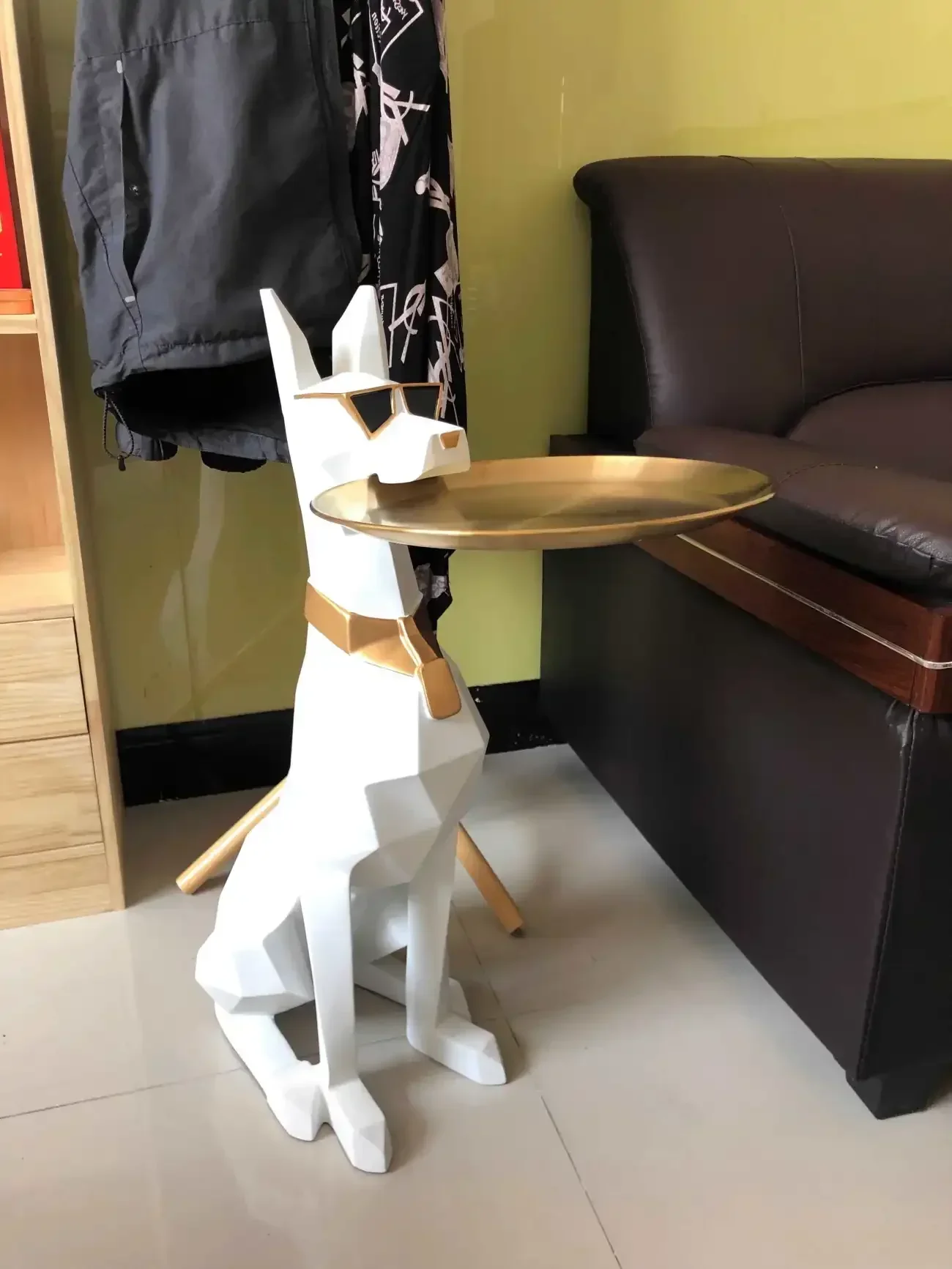 HotLarge, Creative, Floor-to-ceiling, Gentleman Dog, Ornament Light Luxury Living Room Decoration TV Cabinet, Home, Tray, New Ho