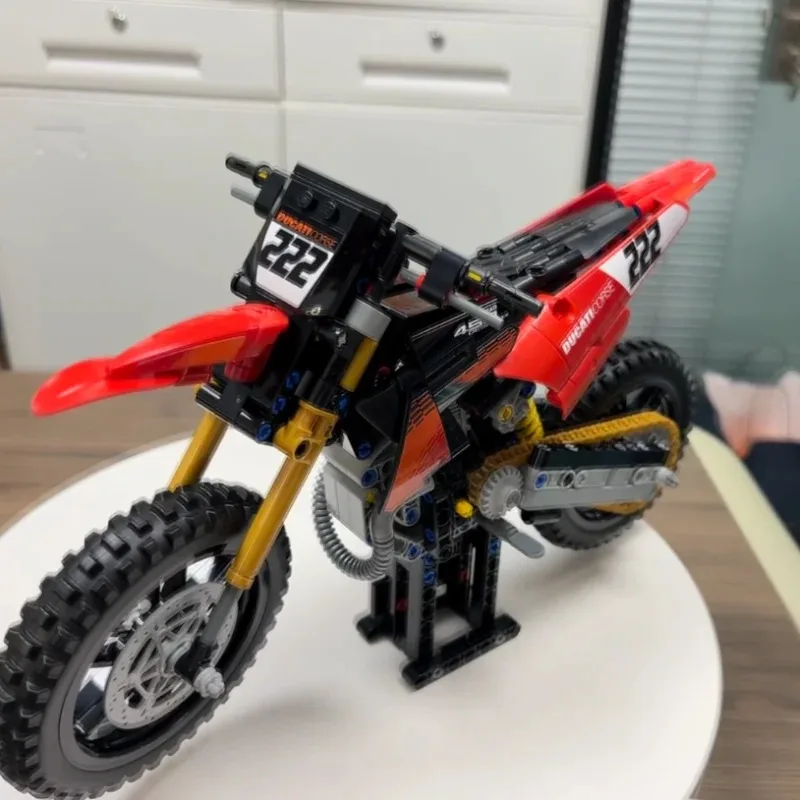 Technical Racing Motorcycle Model Christmas Gifts for Adults Toys Bricks Building Blocks 457pcs Moc Off Road Motocross Dirt Bike