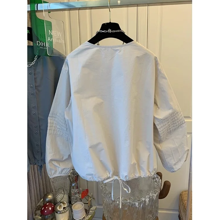 

Ele Lantern Sve Long Sve irt женский свободный открытый кардиган верхняя одежда маленького размера топ повседневный осенний Новое поступление