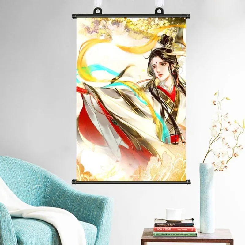 TGCF, Tian Guan Ci Fu Heaven Official Blessing Anime Poster Figure, Scroll Hanging Painting for Room Decor, Aesthetic