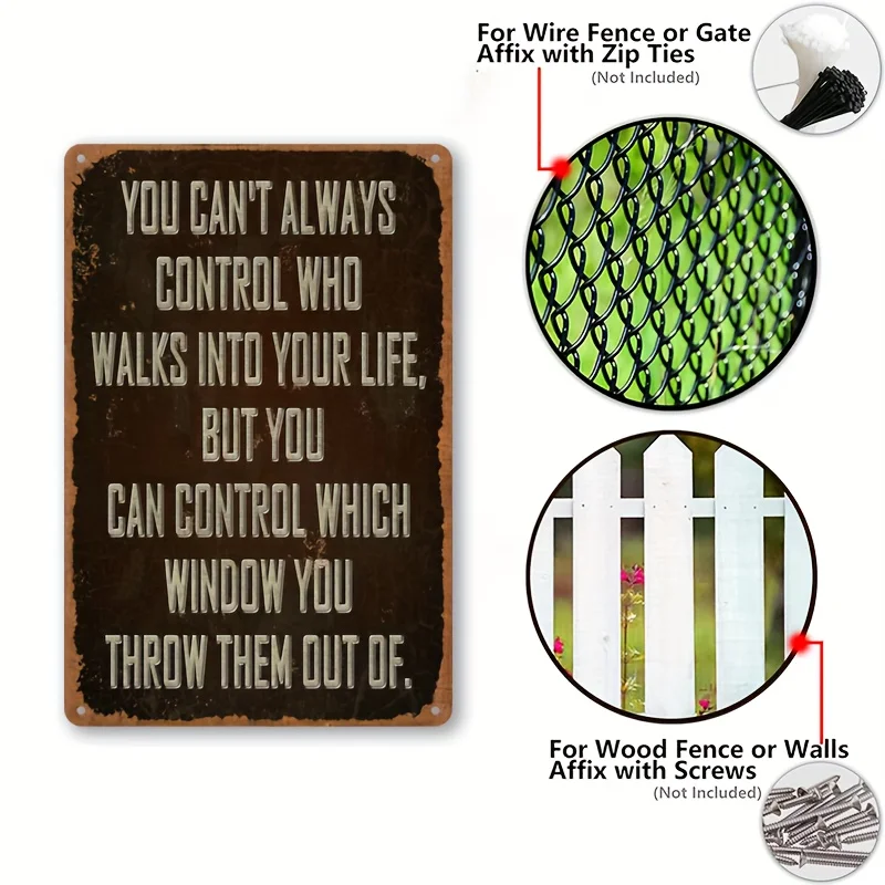 قطعة واحدة، لافتات ألومنيوم عتيقة معدنية ساخرة (8 بوصة × 12 بوصة)، لا يمكنك التحكم دائمًا من المشي في حياتك ملصقات مضحكة #4