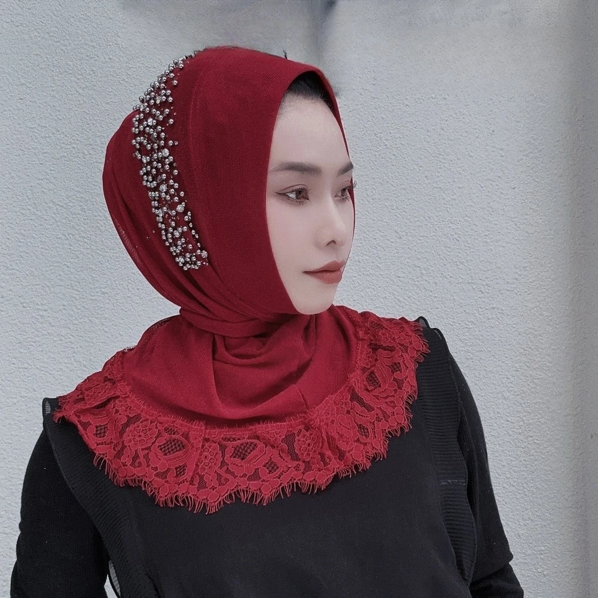 Hijab Muslim Women Shawl Headcap Headscarf Freeshipping Luxury Mesh Turban Scarf Malaysia Kufi Islam Summer Lcae Thin 05231