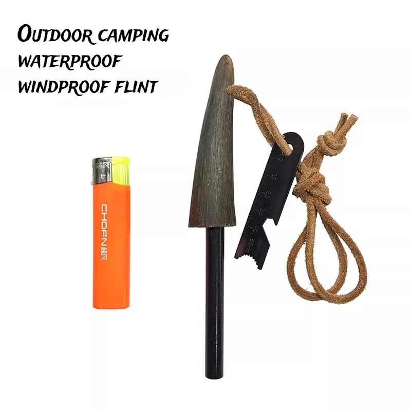 

Outdoor Camping Cow Horn Multifunctional Flint EDC Waterproof and Windproof Igniter Wilderness Survival Emergency Equipment