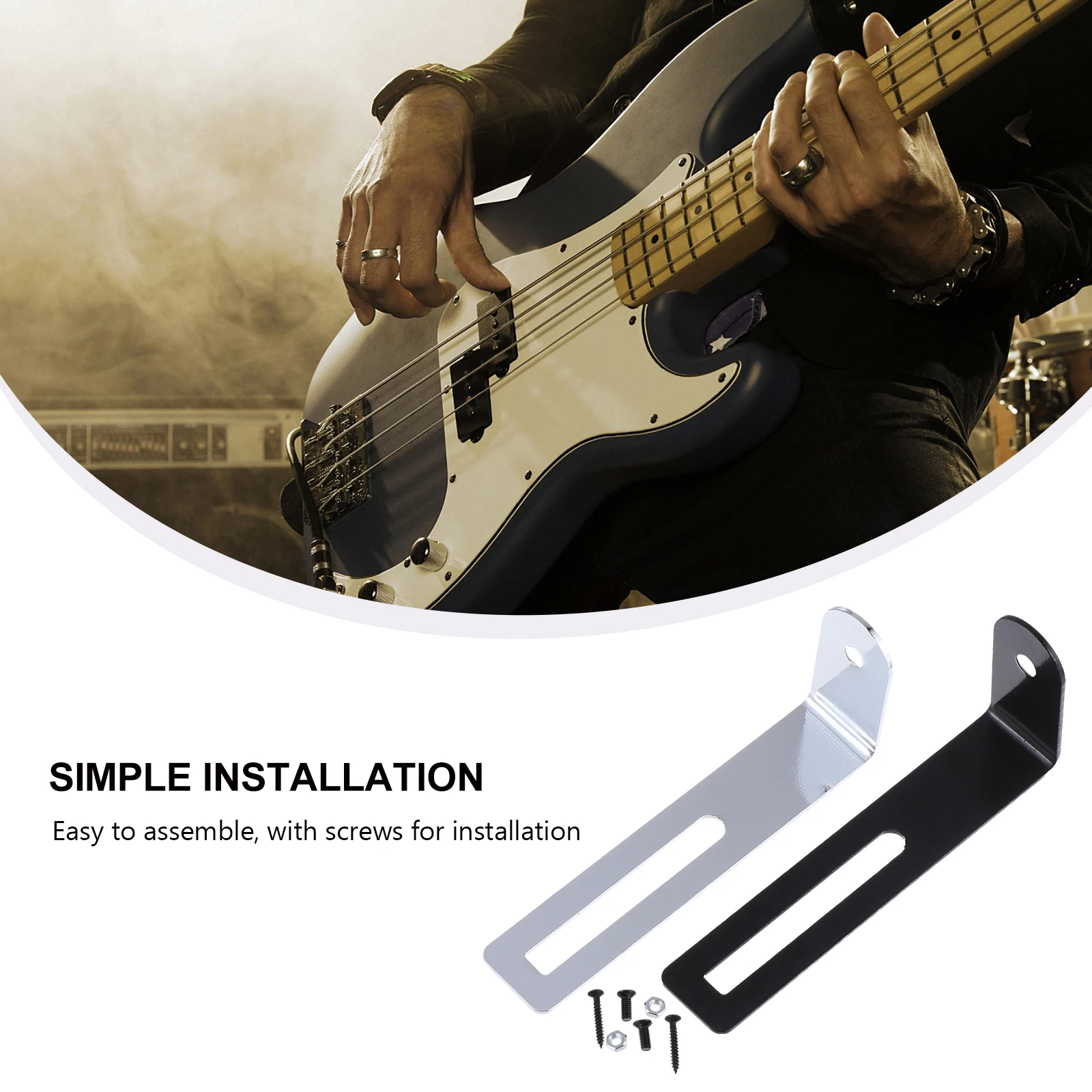 

2Sets Pickguard Bracket for Electric Guitar L Shape Mounting Support Universal Metal Plate Holder Sturdy Corrosion Resistant