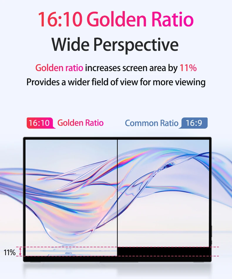 VCHANCE 14 Zoll FHD tragbarer Monitor 1920 x 1200p 100 % sRGB Utral Slim HDMI-kompatibles zweites Display für PC Laptop Switch XBOX PS5 – Detail 5