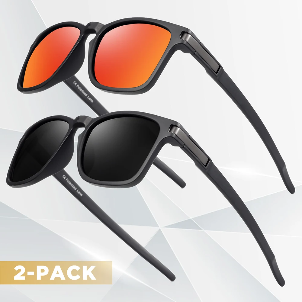 CRIXALIS 1/2 Pack lunettes de soleil polarisées pour hommes et femmes Anti-éblouissement conduite pêche course lunettes à la mode et à la mode UV400 CRIXALIS 1/2 Pack lunettes de soleil polarisées pour hommes et femmes Anti-éblouissement conduite pêche course lunettes à la mode et à la mode UV400