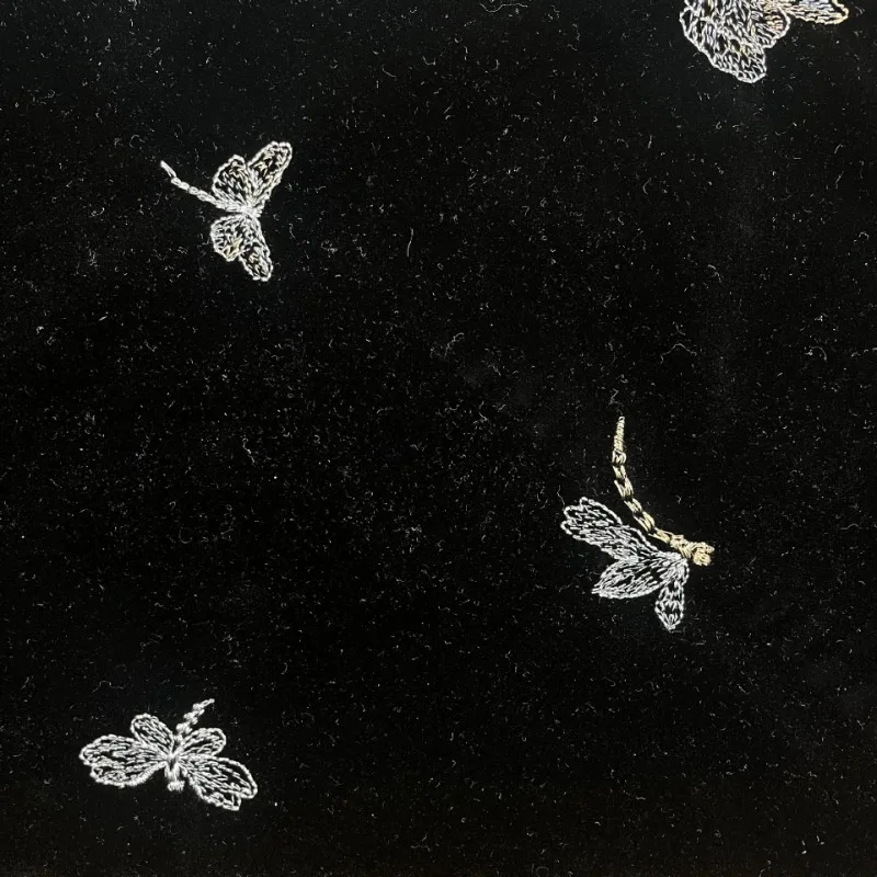 

Бархатная китайская шикарная ткань с вышивкой бабочкой в китайском стиле, зимняя женская модная ткань для вышивания, принадлежности для шитья одежды «сделай сам»