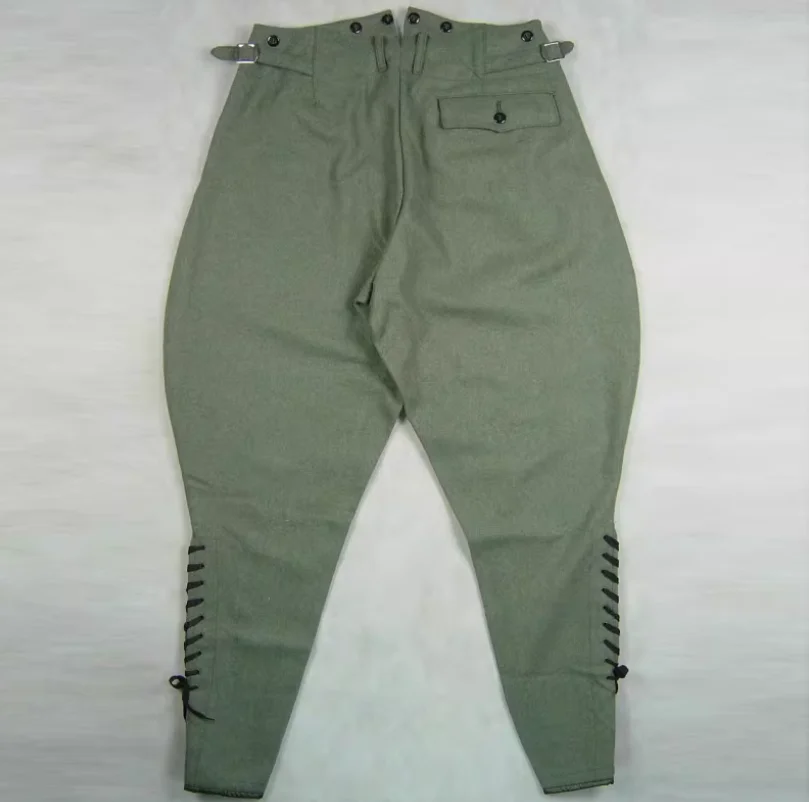 Retro German Olive Green Knight 9-Inch Chino Pants