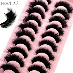 HBZGTLAD New 10 Pairs Natural False Eyelashes Fake Lashes Long Makeup 3d Mink Lashes Extension Eyelash Mink Eyelashes for Beauty