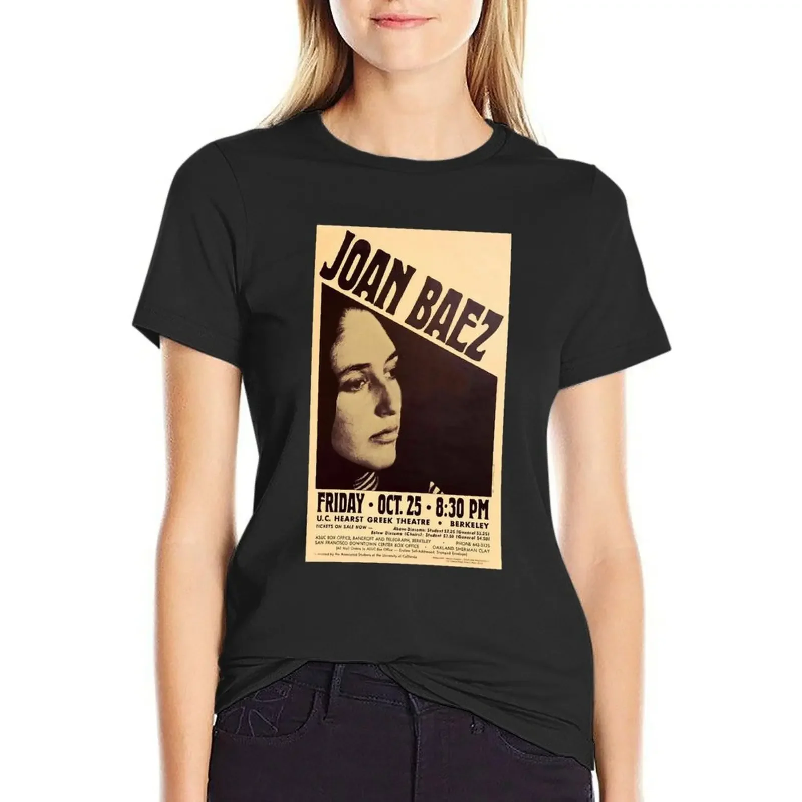 

Special Present Vintage Joan Baez Concert Gift Movie Fans T-Shirt summer clothes hippie clothes tshirts for Women