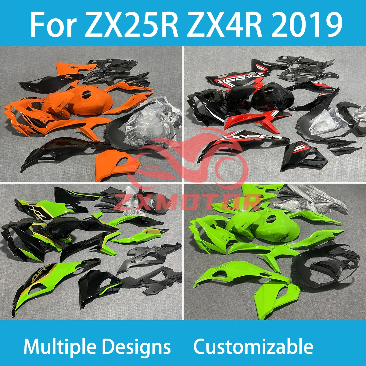For KAWASAKI ZX25R ZX4R 2019 Motorcycle Fairings ZX 25R 4R 19 Refitting Racing Customized Shell Body Parts Fairing Kit