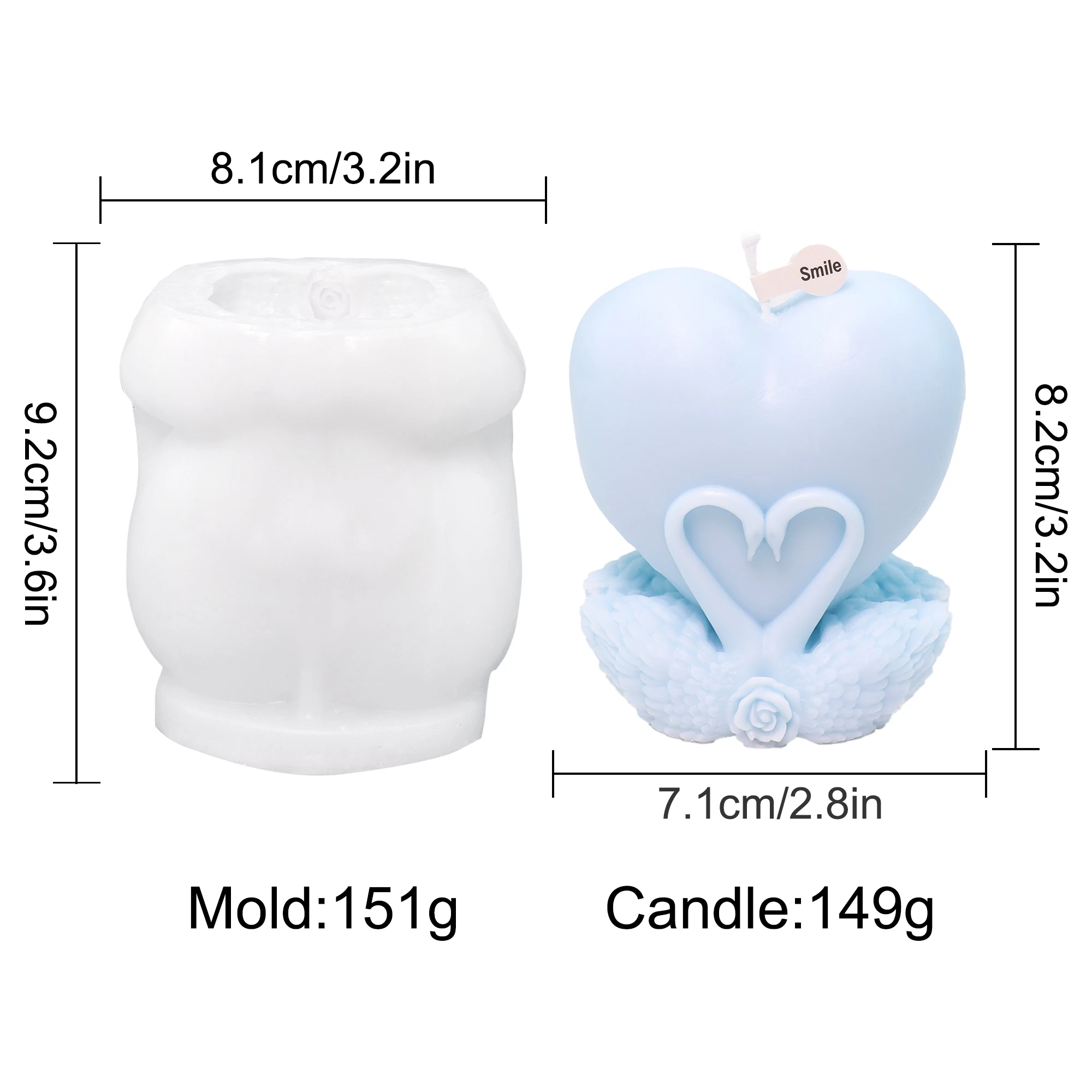 لطيف الملاك الطفل سيليكون قالب شمع 3D شكل قلب اليدوية الصابون رائحة الجص زخرفة قالب لعيد الحب