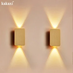 Europa północna nowoczesny minimalistyczny Led lampka nocna do sypialni schody lampa do korytarza Tv do salonu sztuki tle kinkiet
