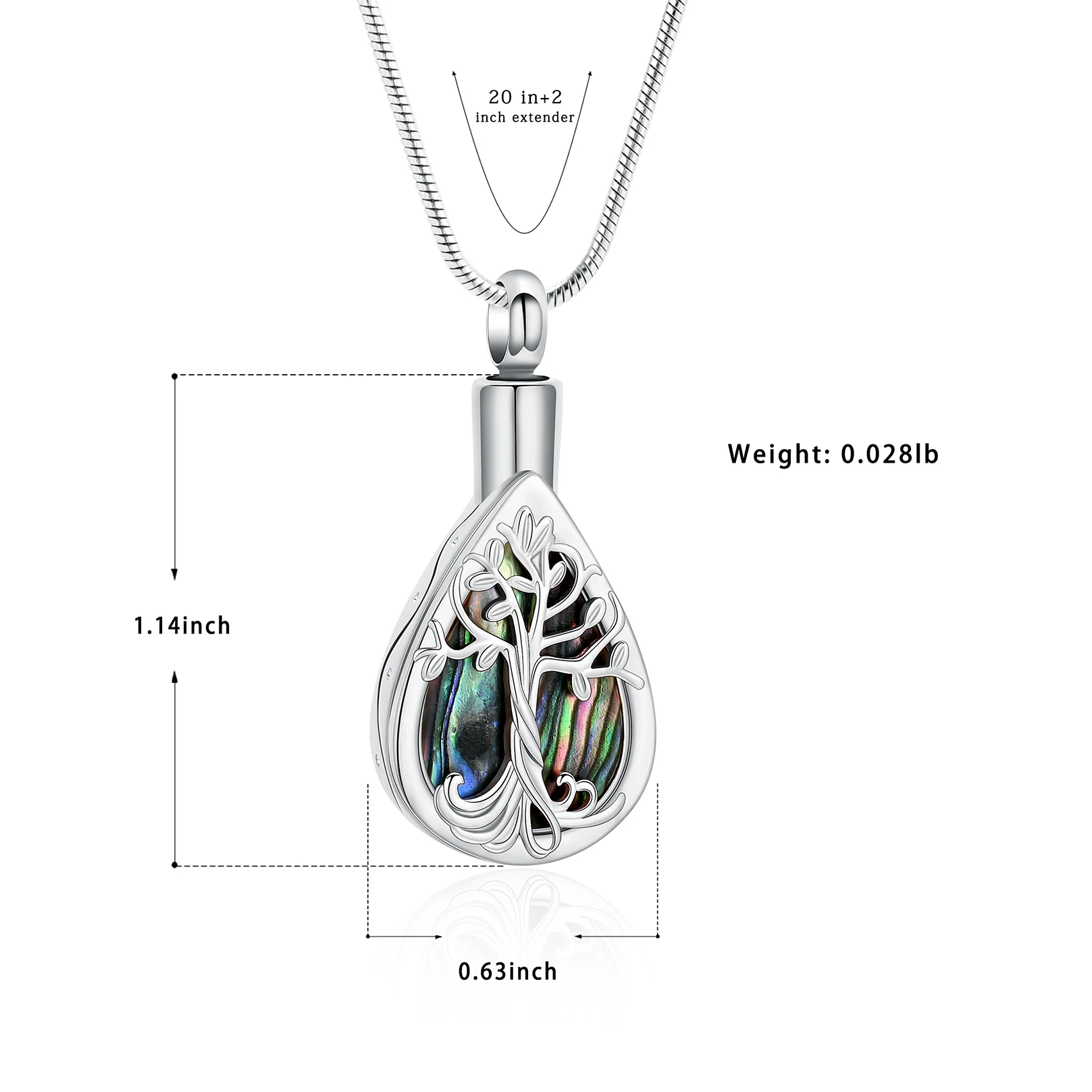 Cremation Jewelry for Ashes Pendant Water Droplet Tree Urn Necklace Keepsake Urn Memorial Ash Jewelry for Women Men