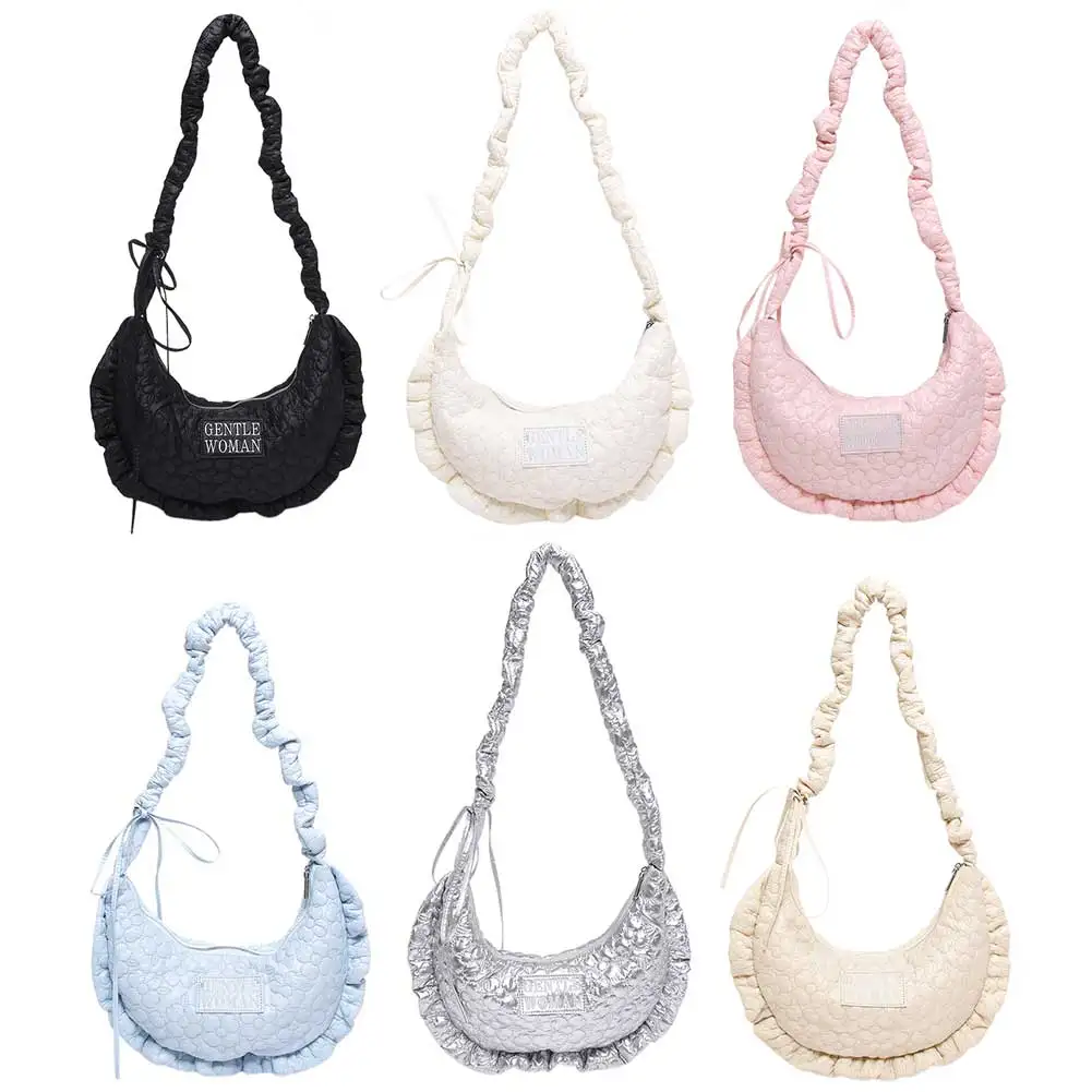 

Puffer Shoulder Bag Lightweight Crossbody Bag Soft Shoulder Purse Large Capacity Bubble Tote Bag for Women Work Shopping Travel