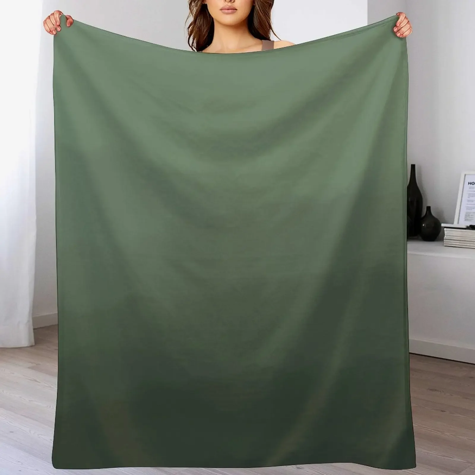 Sage Green Watercolor Ombre Pattern Throw Blanket Bed covers warm winter Bed Blankets