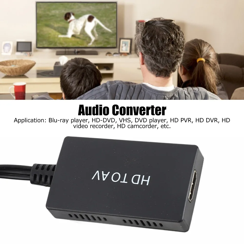 HD to AV 3RCA HD Multimedia Interface to Audio and Video Converter Supports PAL/NTSC Set Top Box Adapter TV Adapter DVD Player