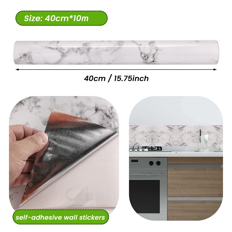 Papel tapiz autoadhesivo de TKOH-40Cmx10m, papel de Contacto para encimera de armario de cocina y baño, pegatinas de pared impermeables para mascotas