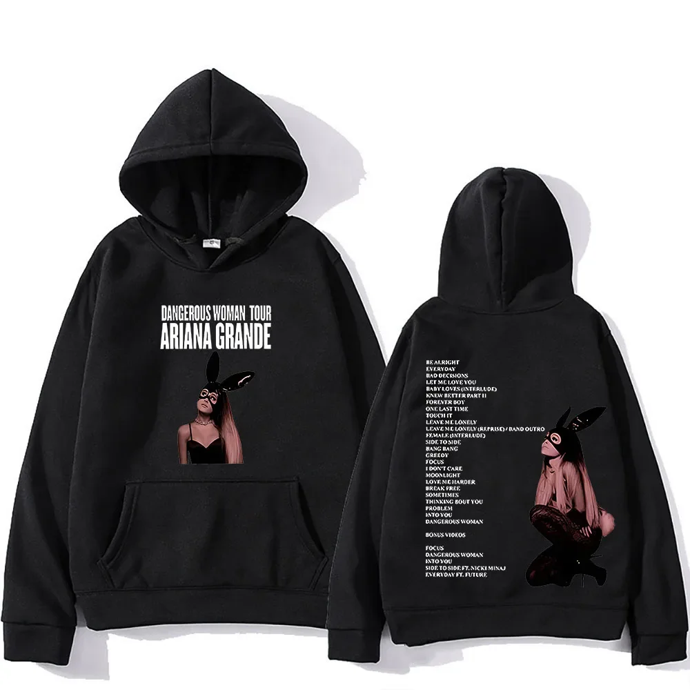 Ariana Grande Hoodie Graphic Printing Gothic Comfortable Sweatshirts Funko Pop Hip Hop Clothes Ropa Mujer Fleece Retro Pullovers