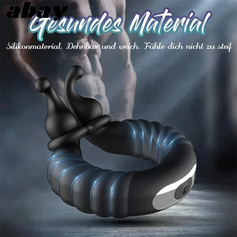 USB charging snail male lock fine ring dynamic massage lock fine ring delay masturbator adult products