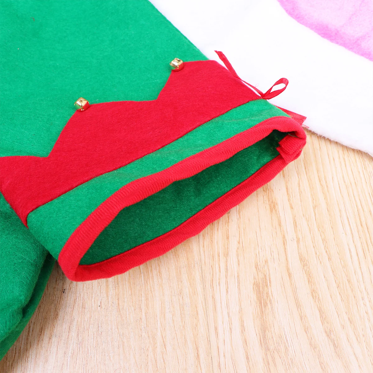 1 par de zapatos de elfo de Navidad, zapatos de payaso rojos y verdes, campanas decorativas, recuerdos de fiesta de Navidad, disfraz, accesorios para fotos, vacaciones