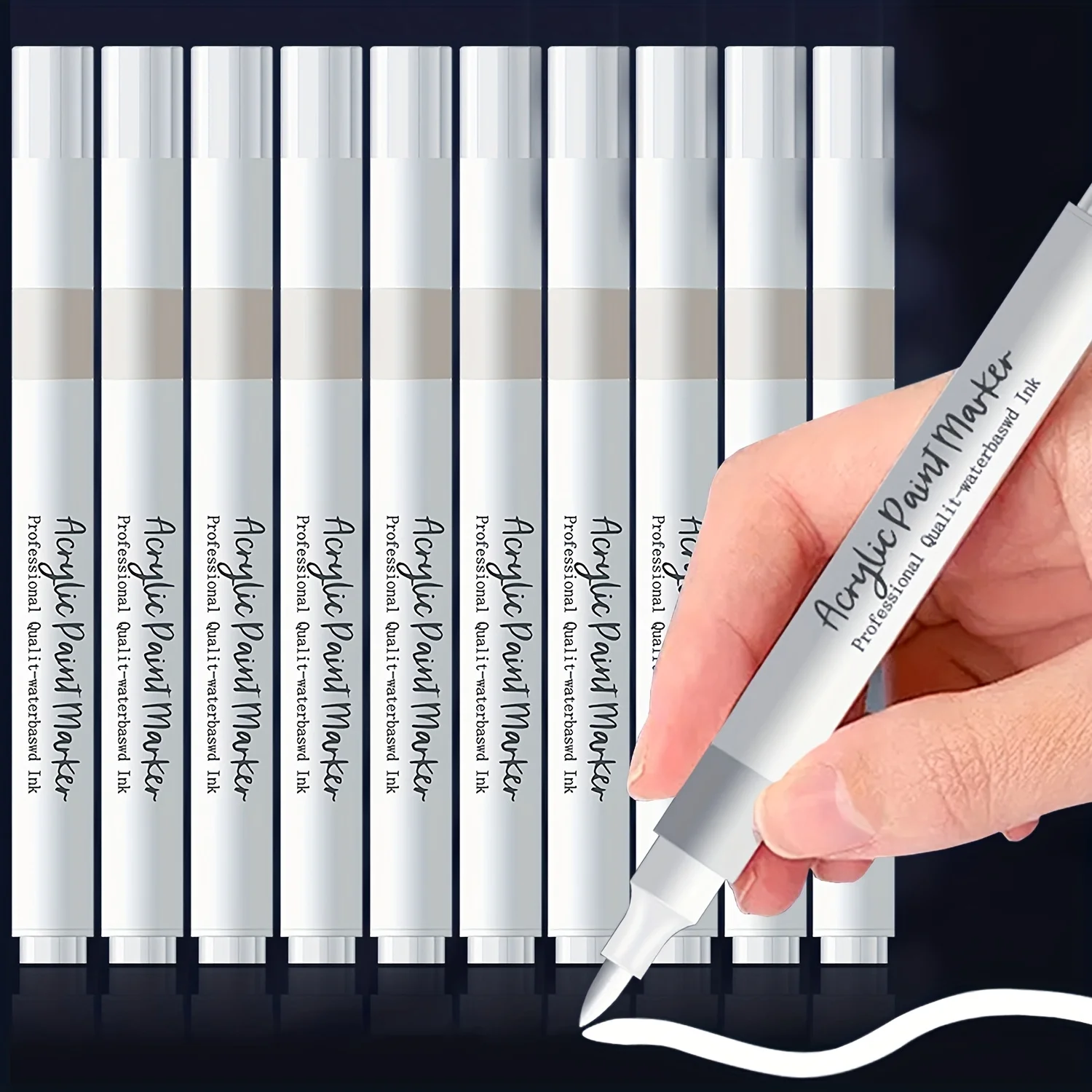 

3/6pcs White Acrylic Paint Marker Set – Waterproof, Permanent Ink for Art, Craft, DIY, Canvas, Rock Painting
