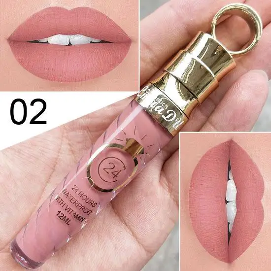 20 Colors Threaded Lip Gloss Nude Color Matte Lip Glaze Moisturizes and Does Not Fade Easily