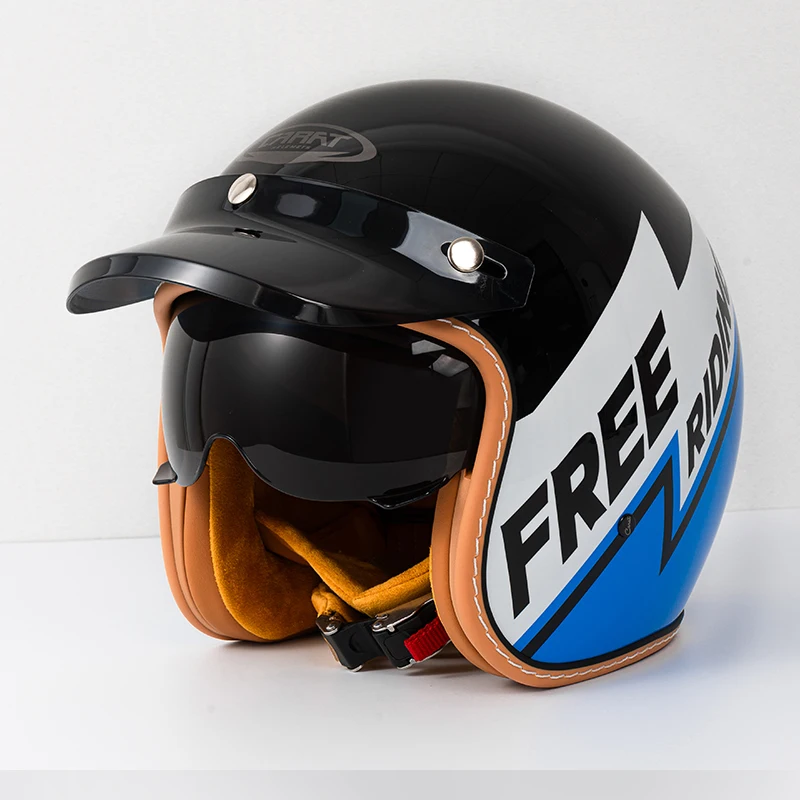 

china compulsory certification Lightweight Retro Vintage Style 3/4 Open Face Motorcycle Scooter Moped ATV Helmet motocross