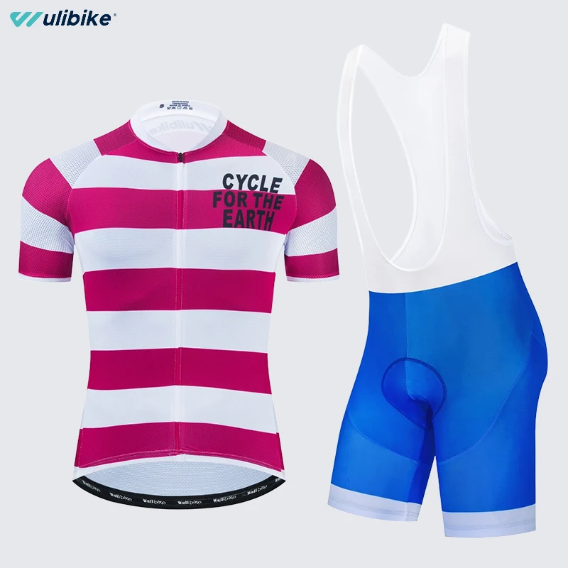 

Wulibike мужской летний красочный велосипедный нагрудник костюм с короткими рукавами высокоэластичный дышащий удобный губчатый коврик для езды на велосипеде