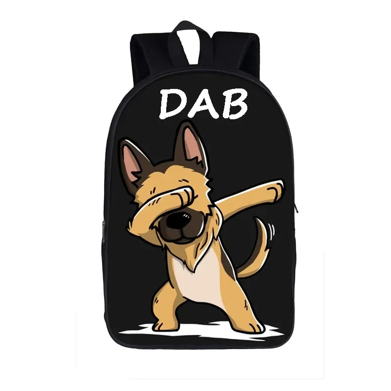 Dab Funny Cartoon Dog Impresso Mochila para Meninos e Meninas, Mochilas escolares, Adolescentes, Laptop Bag, Mochilas Casual Estudante, Mochilas de Viagem