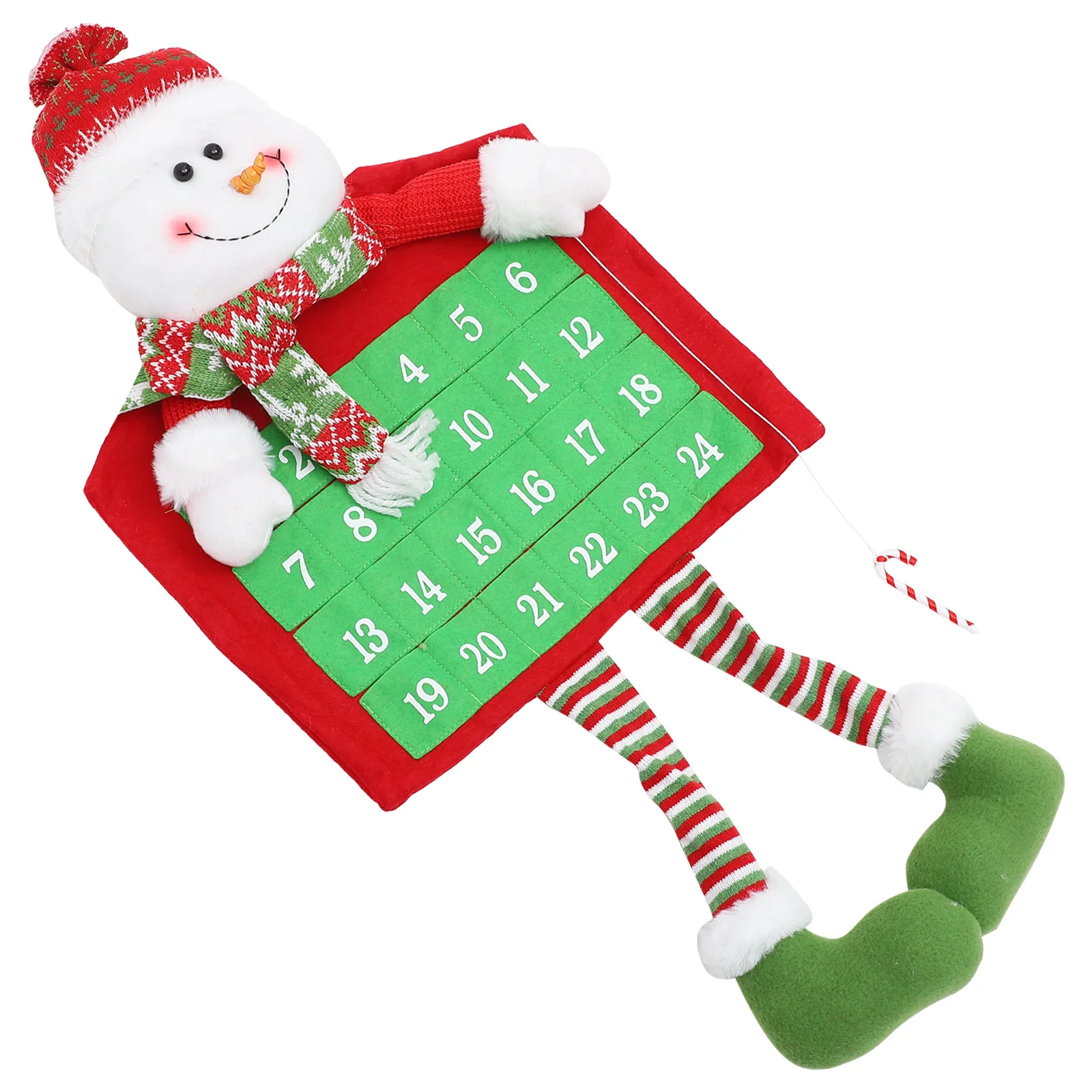 

1pc Snowman Calendar Hanging Decor Christmas Wall Ornament Pp Cotton Material Home Door Pendant Advent Calendar Xmas Countdown