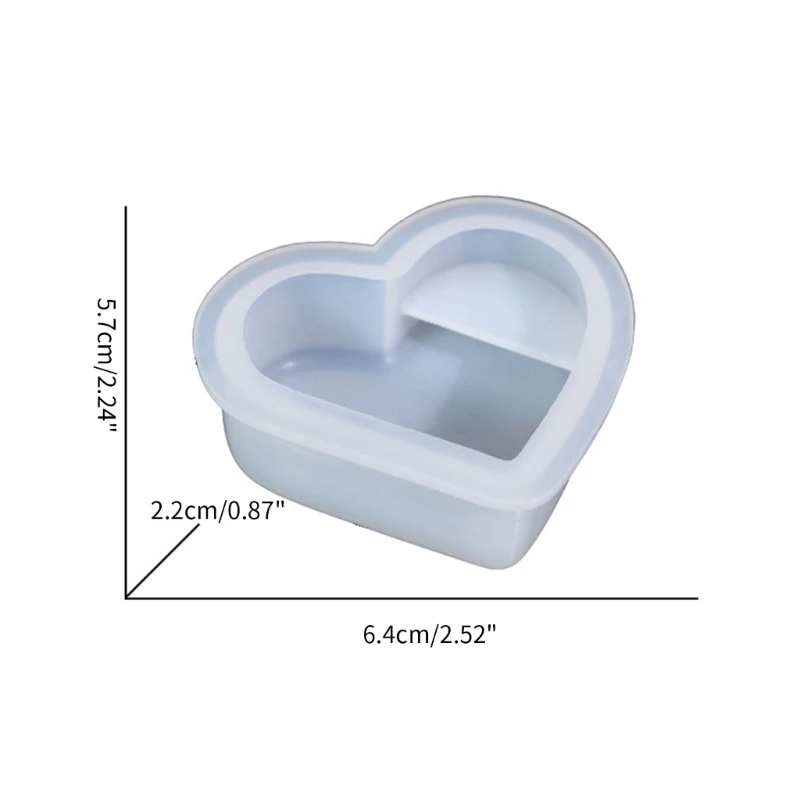 Caja almacenamiento joyas, molde resina, soporte para tarjetas visita, molde silicona, corazón molde