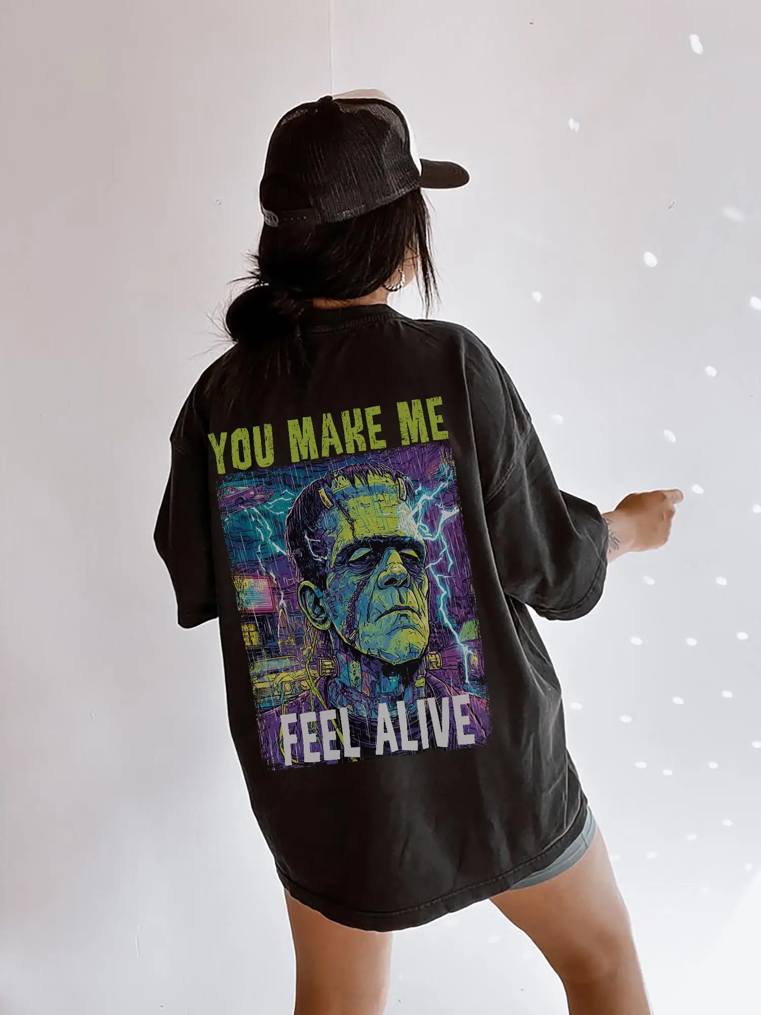 Vintage Look Frankenstein Shirt Comfort Colors Grunge You Make Me Feel Alive Vintage Halloween T Shirt Cult Classic Horror Movie