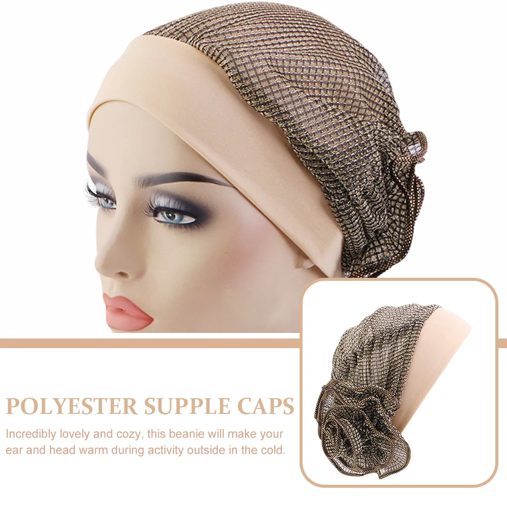 

Women Hats and Caps Big Flower Headscarf for Wedding Stretch Turban Women's