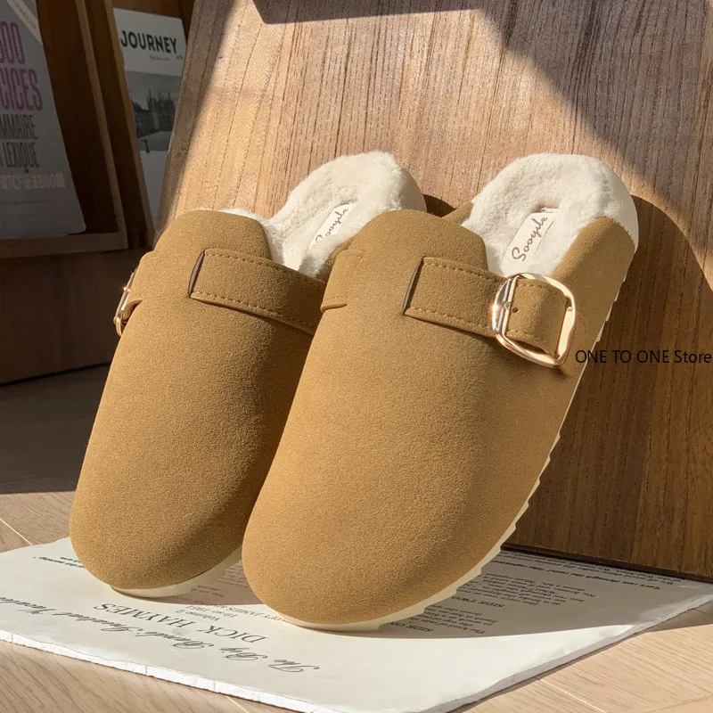 

Fashion Light Luxury Thick-soled Heightened Birken Slippers Women's Winter Indoor Fleece Warm and Non-slip Home Slipper Whoesale