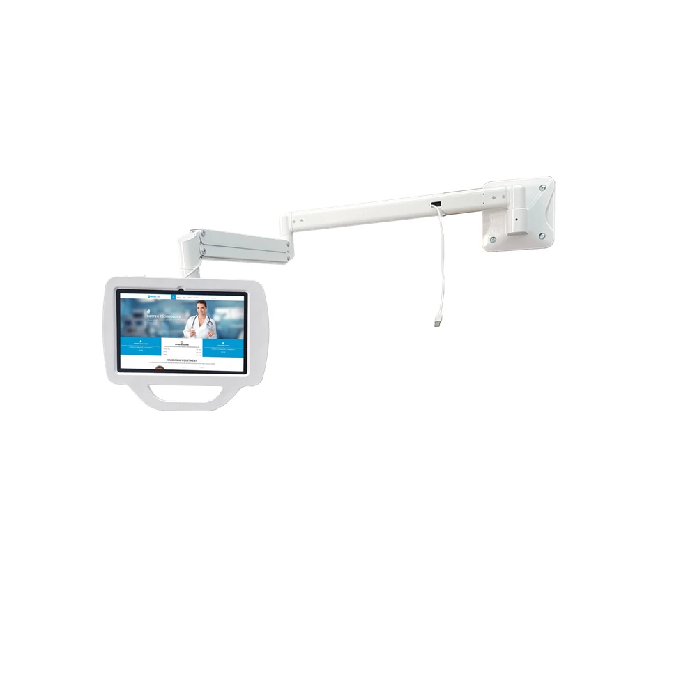 Tablet with Flexible adjustable long arm Medical tablet wall mount for hospital