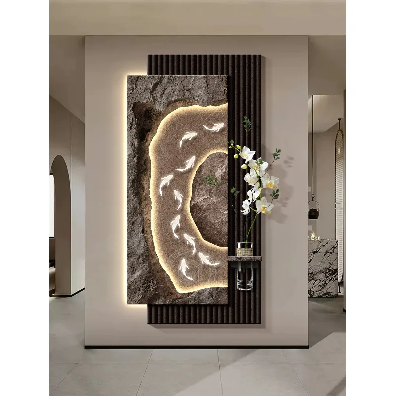 Light Luxury Chinese Style Entrance Decorative Painting Wall Hanging for Entry Corridor