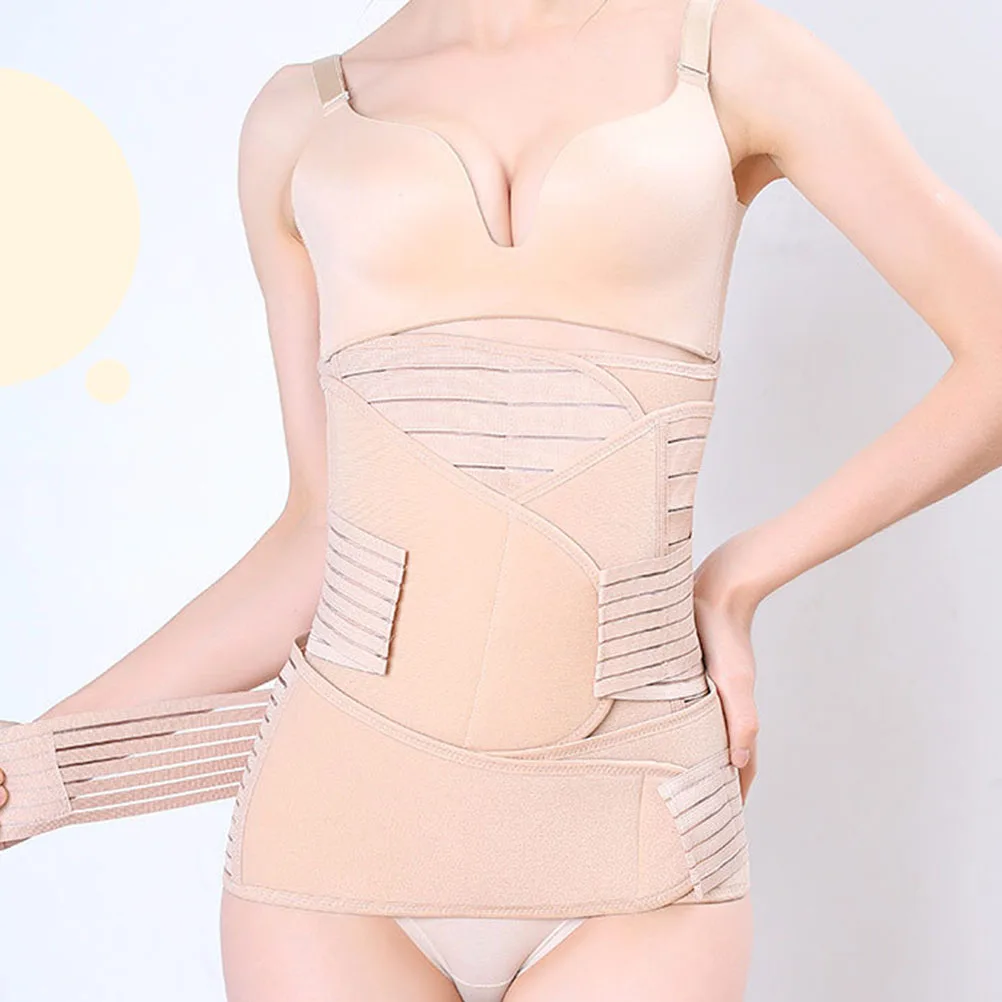 

3 Pcs Postpartum Belly Belt Breathable Wrap Binding Support Band Elastic Waist Abdominal Binder Professional Slimming