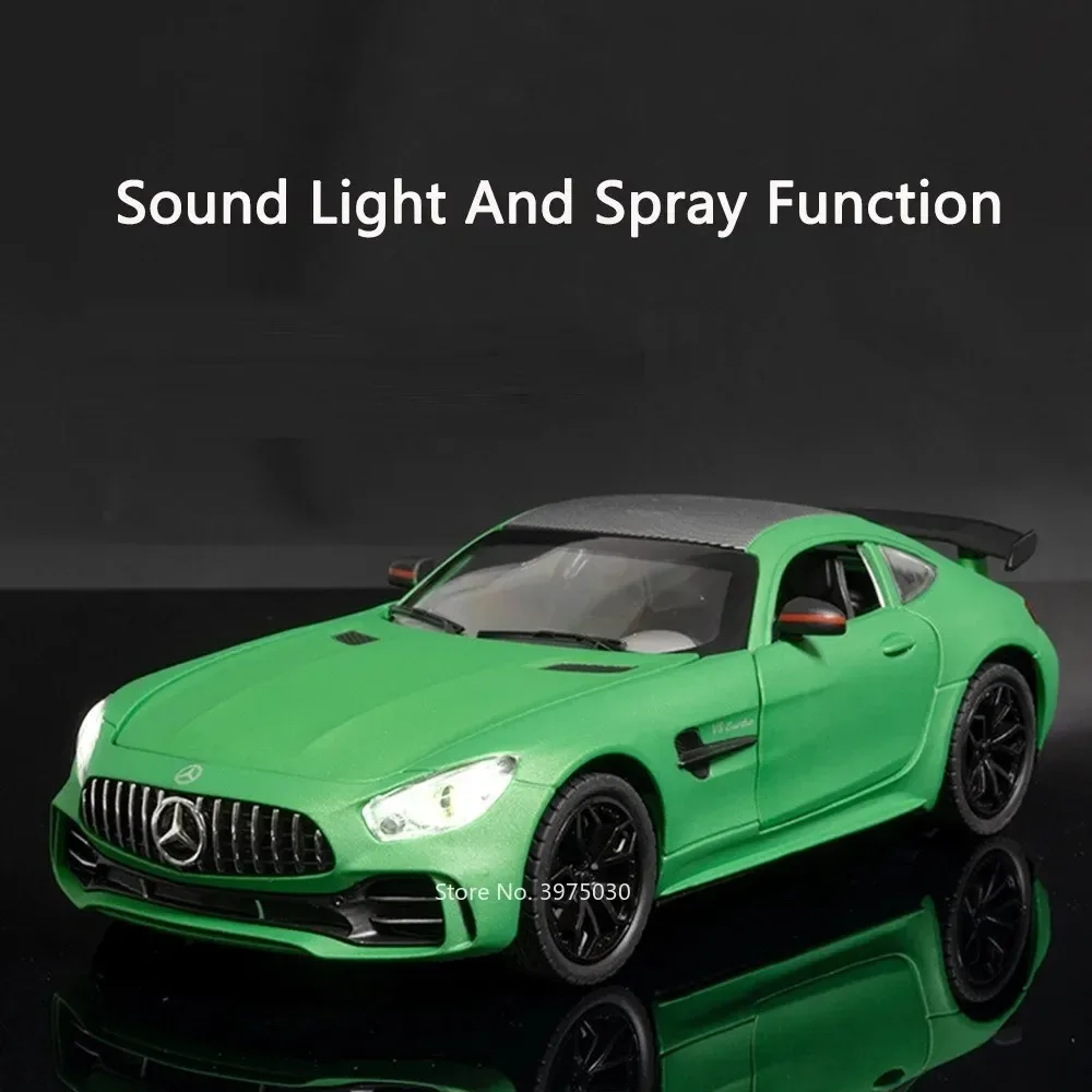 1:24 GTR EVO Model Zabawka Supercar Metalowy Odlewany Model Samochodu Sportowego z Efektem Sprayu Otwierane Drzwi Napęd na Sprężynę Dźwięk Światło Kolekcja Modeli dla Dzieci