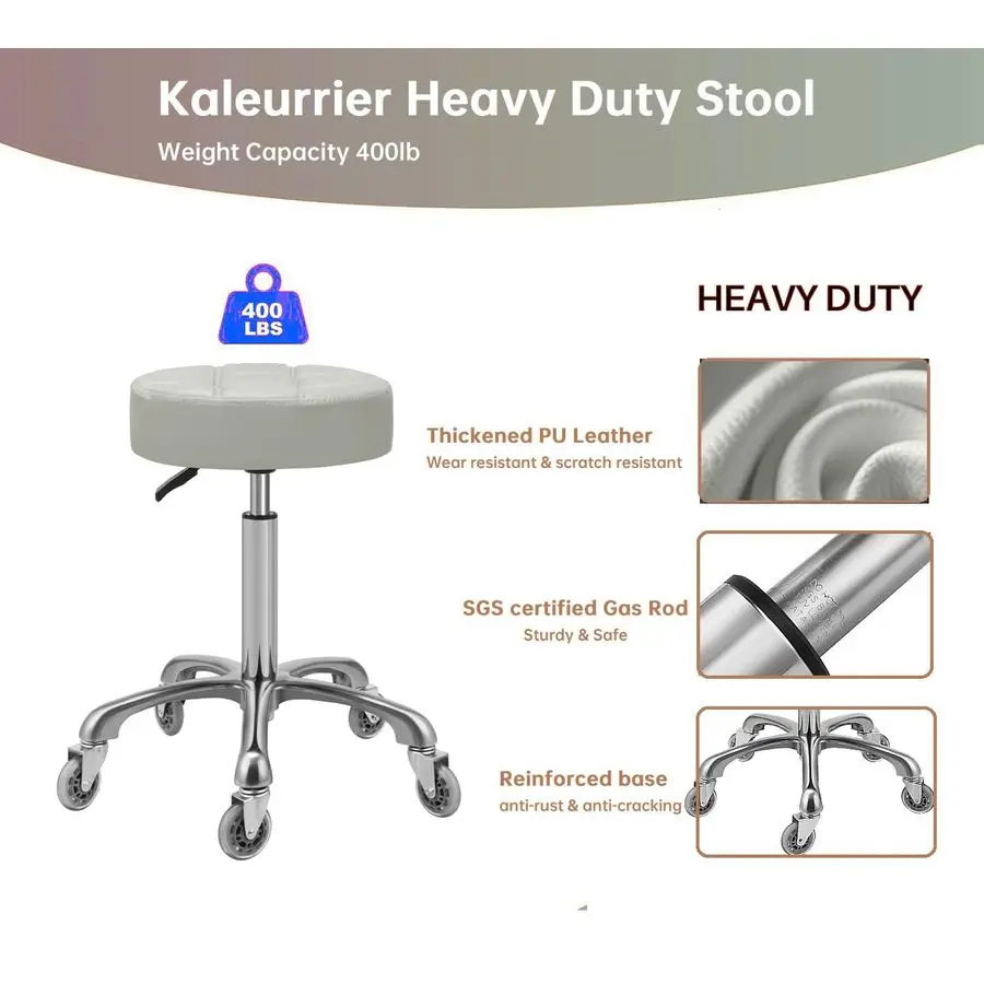 Tabouret pivotant réglable, tabourets métalliques roulants hydrauliques robustes pour cuisine, Salon de beauté, salon de coiffure, Bar de Spa, bureau