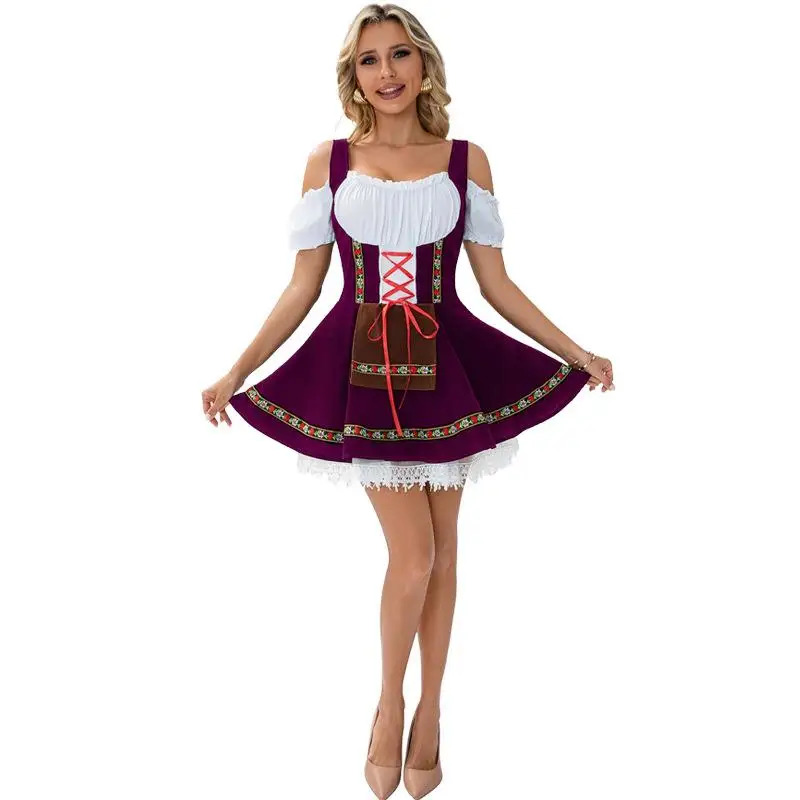 

Halloween New Arrival Beer Girl Dress Bar Maid Outfit plus Size Beer Festival Costume Women's Traditional Clothing Stage Costume