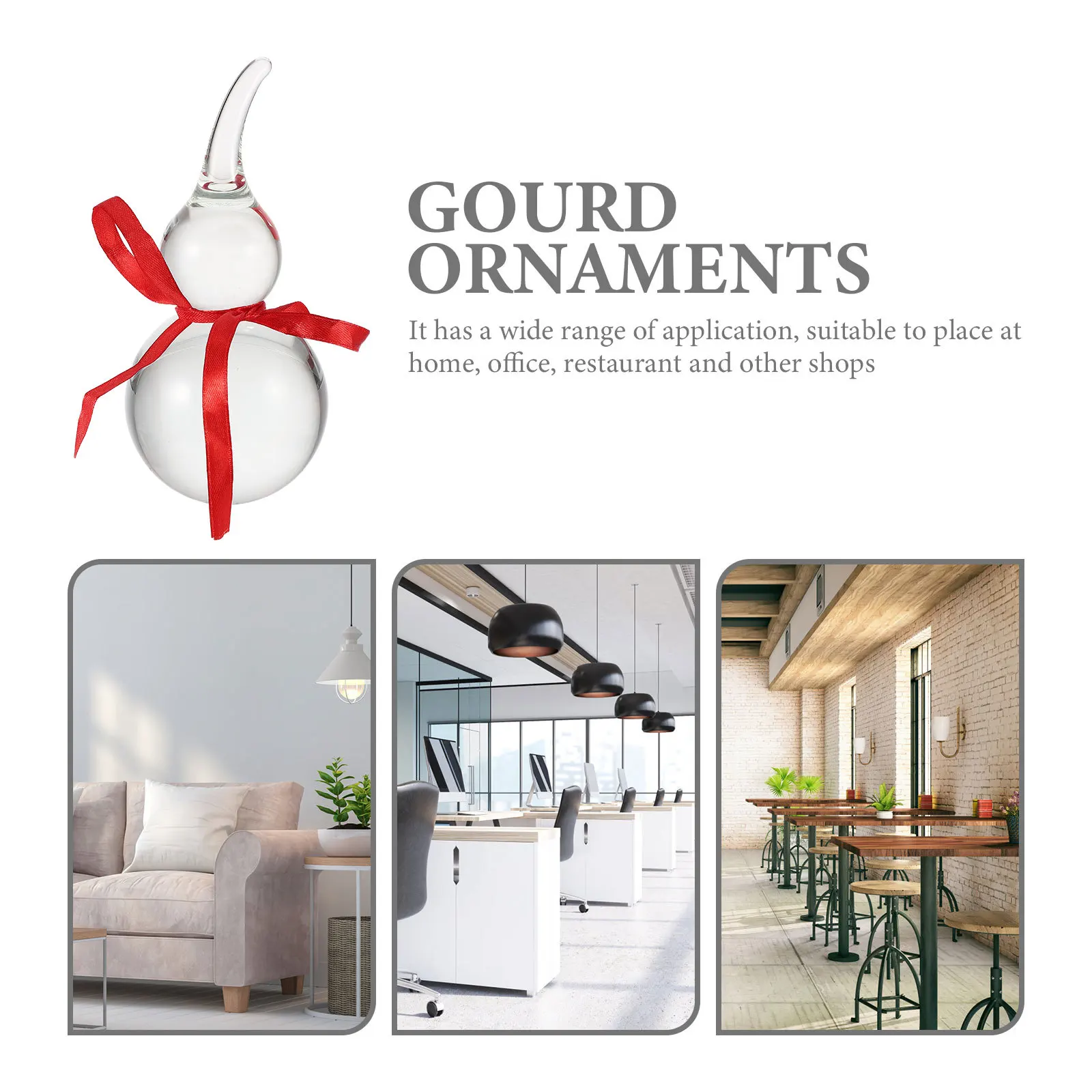 

Crystal Gourd Desktop Decoration Compact Size Sturdy Material Creative Ornament Fortune Prosperity Home Office