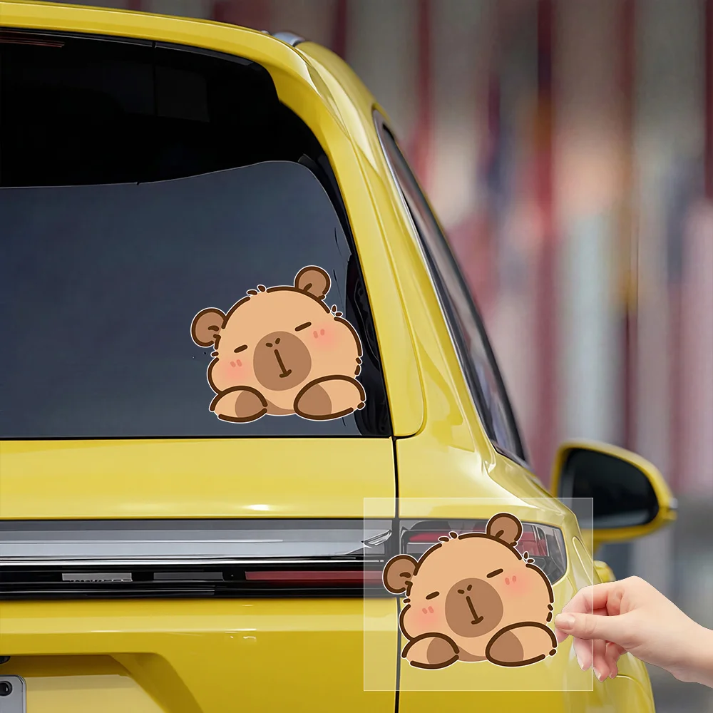 New Design Cartoon Vinyl Stickers Camper Van Motorhome SUV Decor Accessories Car Styling Cute Capybara Decals Tunning Auto Parts - view 6