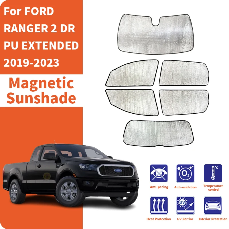 Custom Car Window Sunshade Anti-UV Car Sun Window Visors Sunshade Covers Accessories For FORD RANGER 2 DR PU EXTENDED 2019-2023